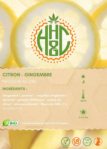 Infusion Citron Gingembre Bio - Happy Hemp & Co